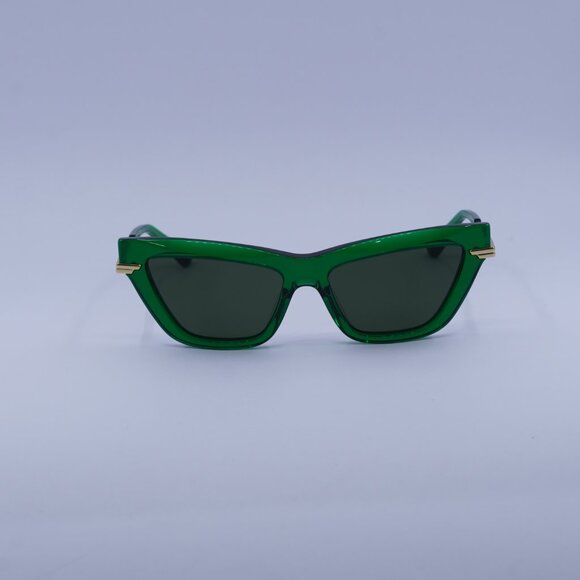 Bottega Veneta BV1241S 003 Sunglasses Green/Gold Cat Eye Frame, Green Lenses main image 10